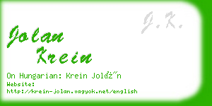 jolan krein business card